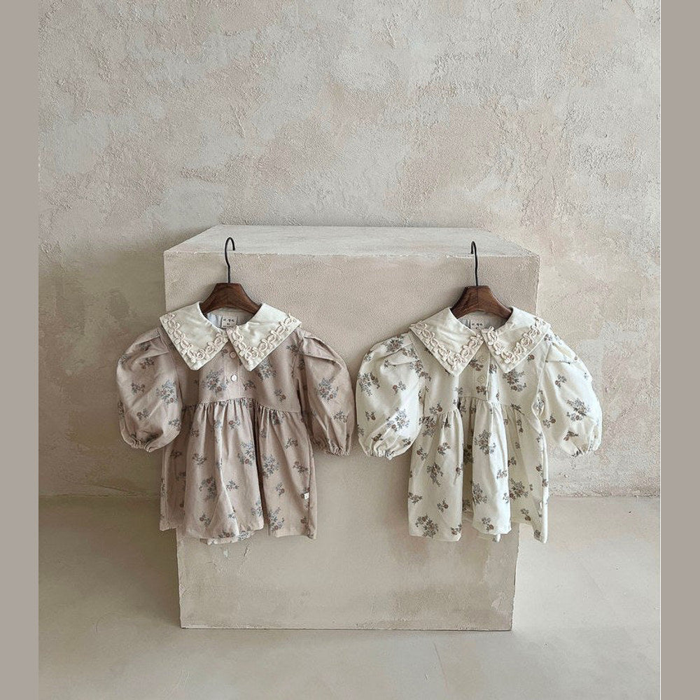 MyKids-USA® Autumn Floral Pattern Baby Kids Girls Princess Long Sleeves Dress