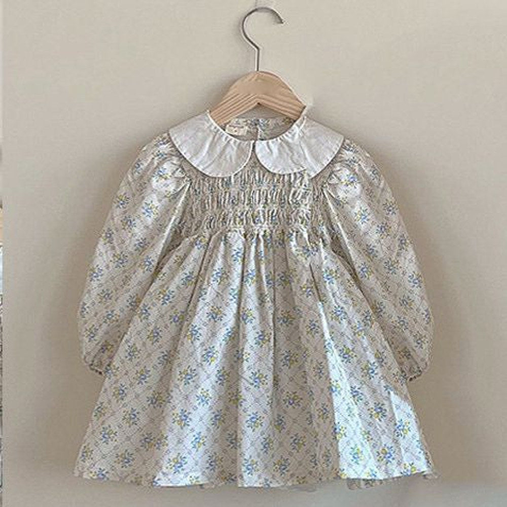 MyKids-USA® Autumn Floral Pattern Baby Kids Girls Princess Long Sleeves Dress
