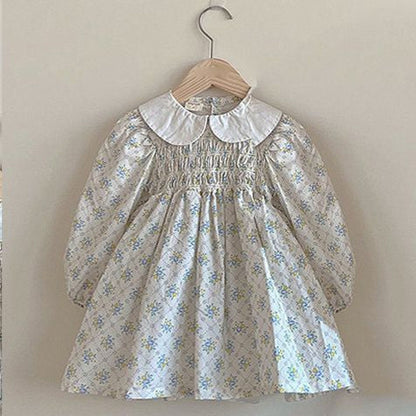 MyKids-USA® Autumn Floral Pattern Baby Kids Girls Princess Long Sleeves Dress