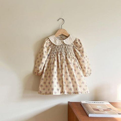 MyKids-USA® Autumn Floral Pattern Baby Kids Girls Princess Long Sleeves Dress