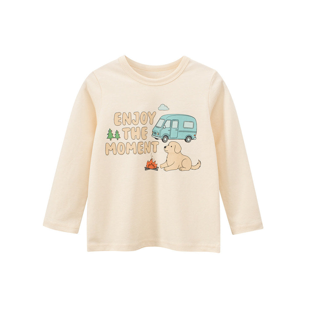 MyKids-USA® Autumn Baby Kids Boys Letters and Cartoon Print Long Sleeves Crew Neck Top