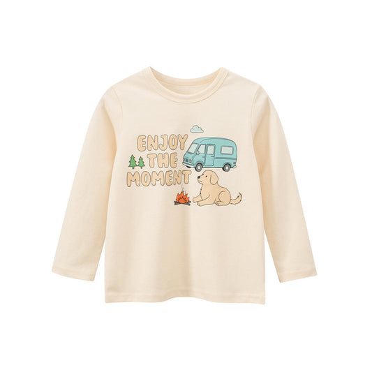 MyKids-USA® Baby Kids Boys Letters and Cartoon Print Long Sleeves Crew Neck Top