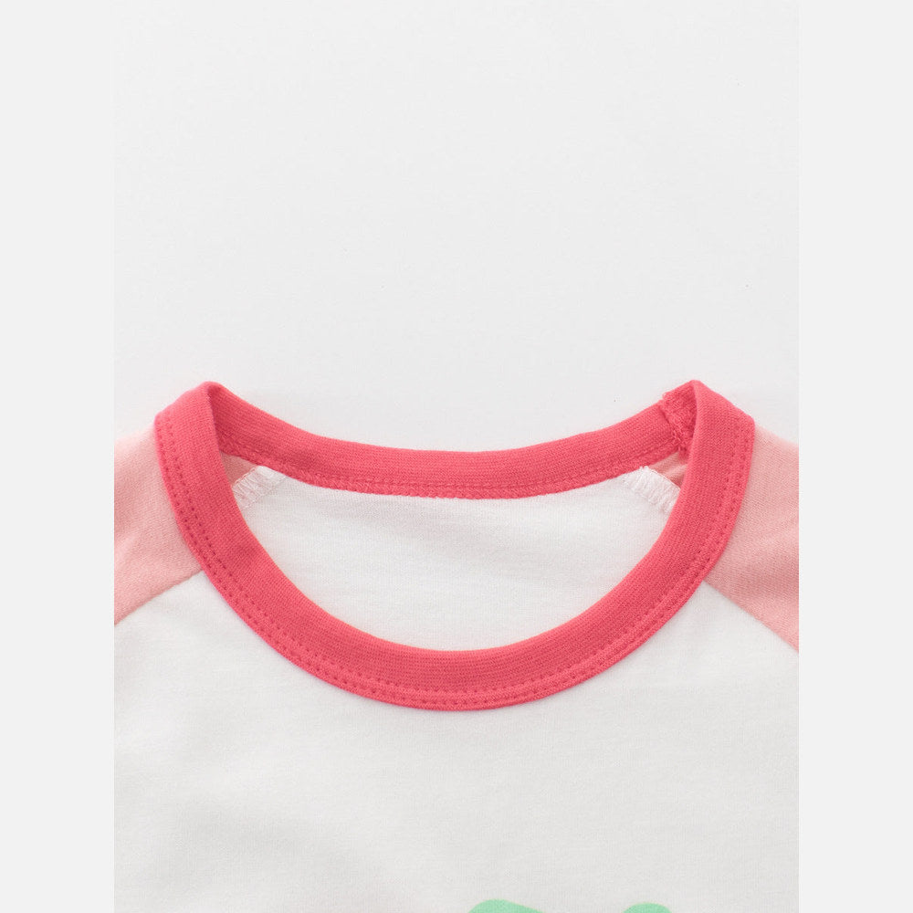 MyKids-USA® Summer Girls’ Cartoon and Letters Pattern T-shirt in European and American Style