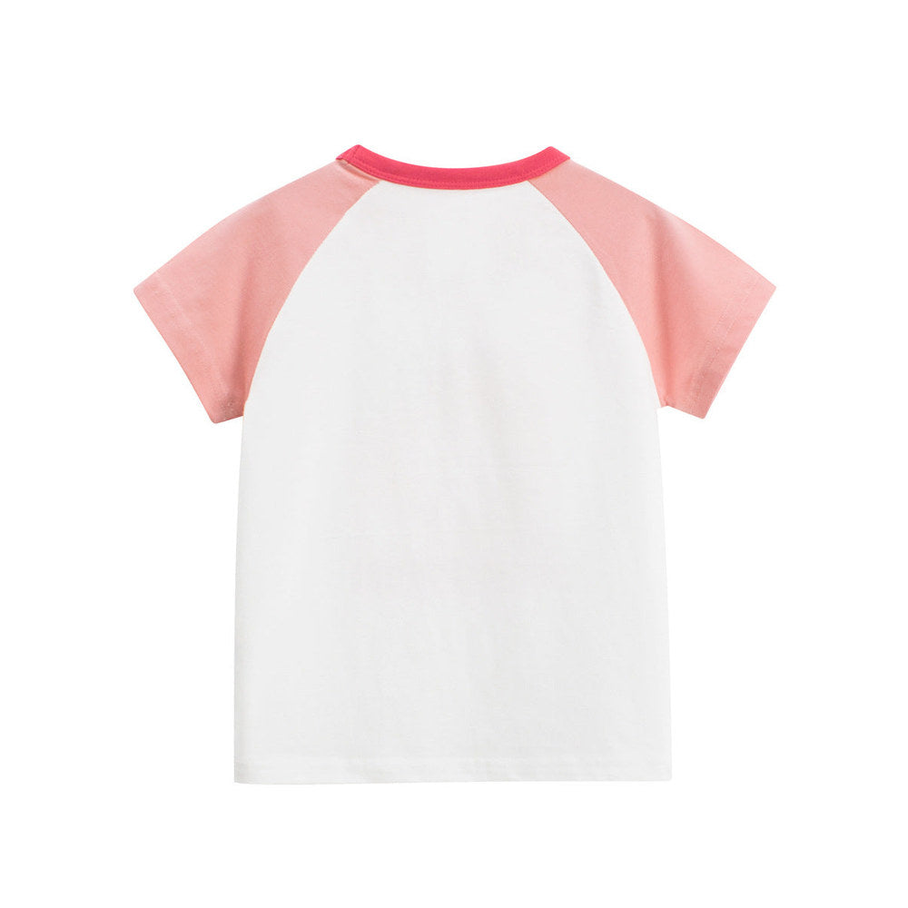 MyKids-USA® Summer Girls’ Cartoon and Letters Pattern T-shirt in European and American Style