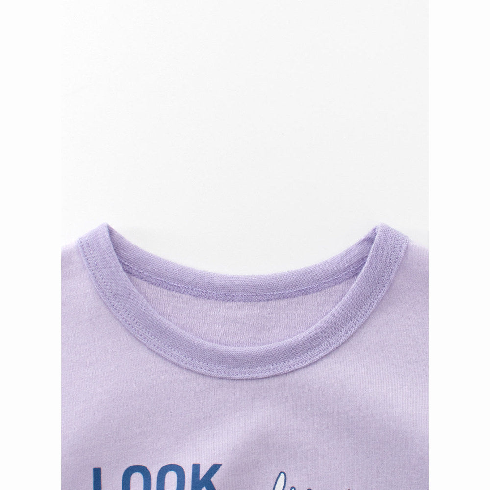 MyKids-USA® Autumn Arrival Kids Girls Cartoon and Letters Print Crew Neck Long Sleeves Top