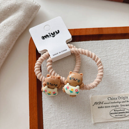 MyKids-USA® Cute Summer Animals Cartoon Pattern Hair Ties Set