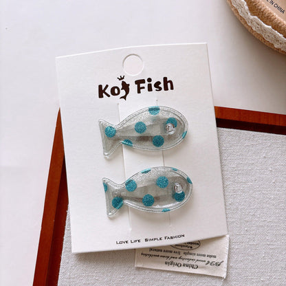 MyKids-USA® Cute Summer Fish Shaped Hair Clips for Girls Set