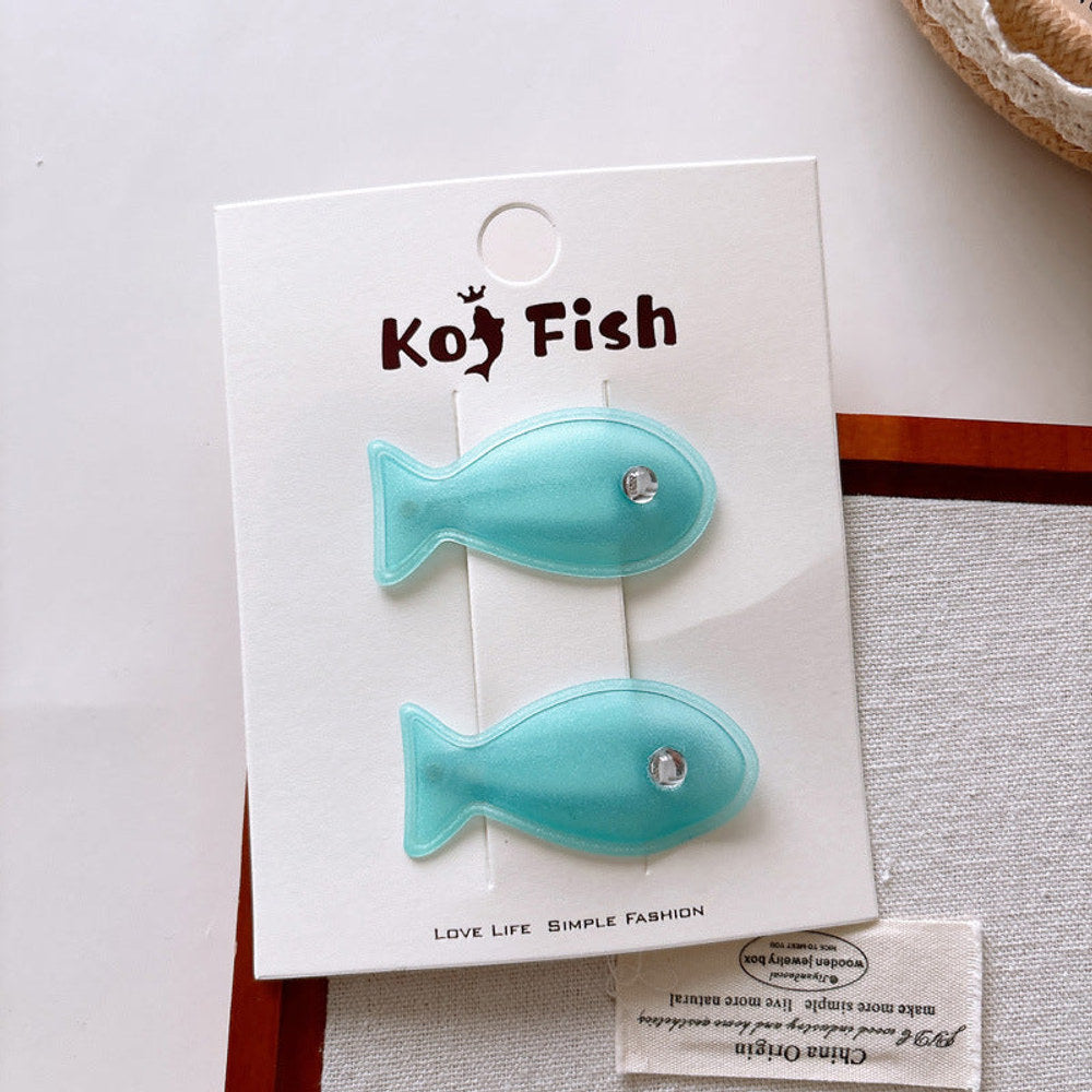 MyKids-USA® Cute Summer Fish Shaped Hair Clips for Girls Set