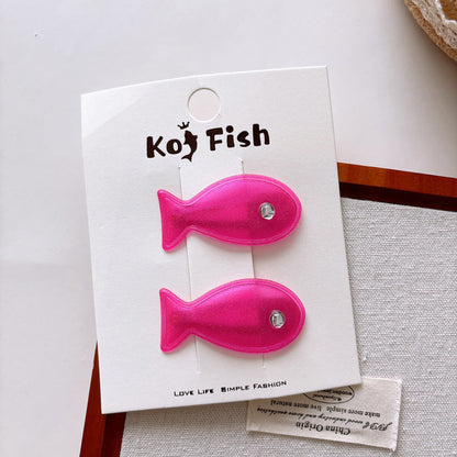MyKids-USA® Cute Summer Fish Shaped Hair Clips for Girls Set
