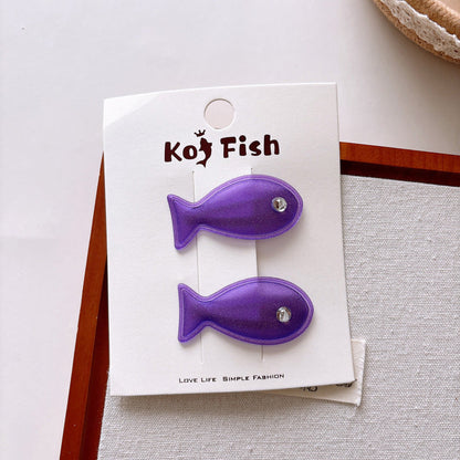 MyKids-USA® Cute Summer Fish Shaped Hair Clips for Girls Set
