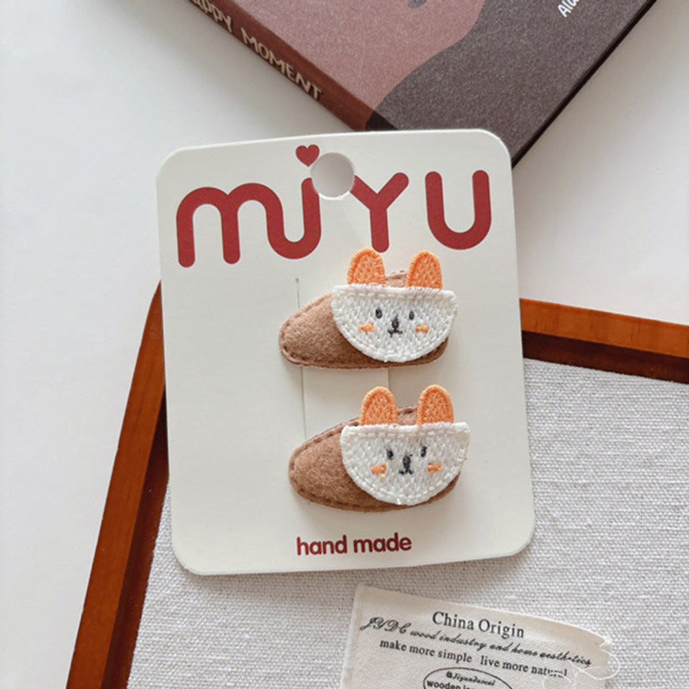 MyKids-USA® Cute Summer Cartoon Embroidered Hair Clips for Girls Set