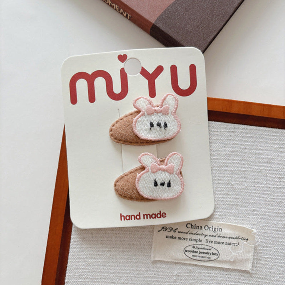 MyKids-USA® Cute Summer Cartoon Embroidered Hair Clips for Girls Set