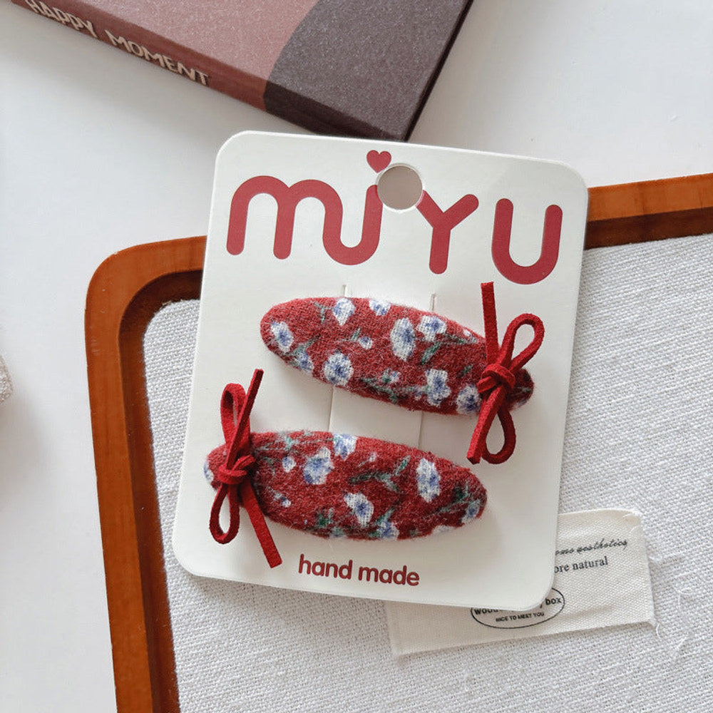MyKids-USA® Cute Summer Flowers Printed Hair Clips for Girls Set