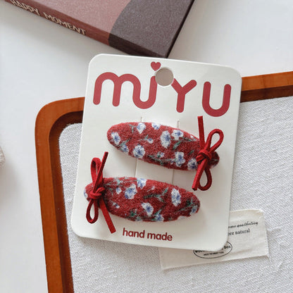 MyKids-USA® Cute Summer Flowers Printed Hair Clips for Girls Set