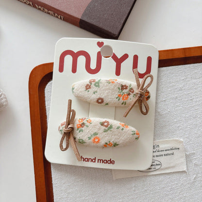 MyKids-USA® Cute Summer Flowers Printed Hair Clips for Girls Set