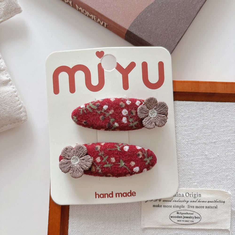 MyKids-USA® Cute Summer Flowers Printed Hair Clips for Girls Set