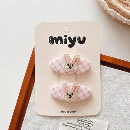 MyKids-USA® Cute Summer Animals Embroidered Hair Clips for Girls Set