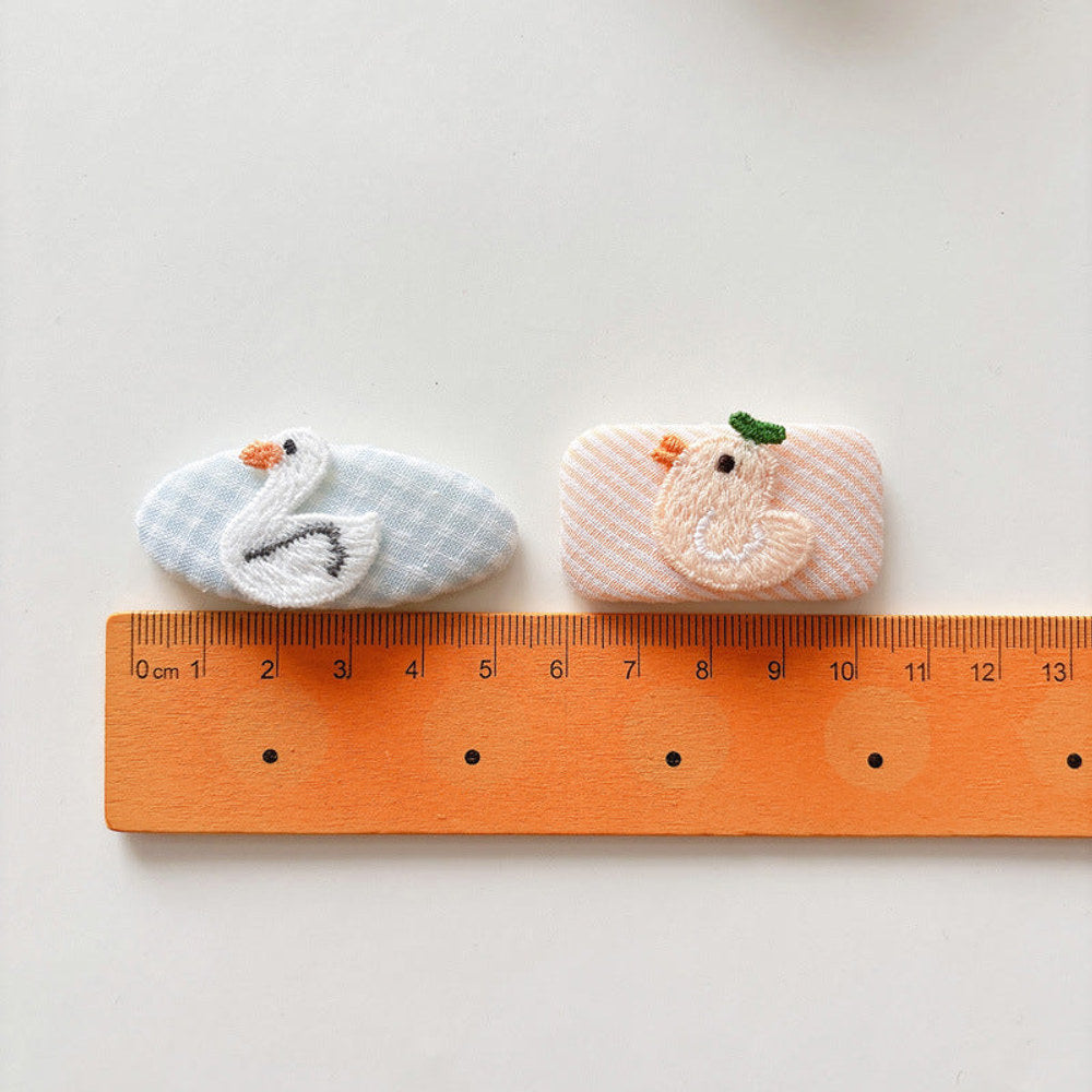 MyKids-USA® Cute Summer Animals Embroidered Hair Clips for Girls Set