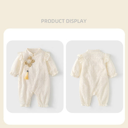MyKids-USA® Autumn Arrival Baby Girls Long Sleeves Cute Embroidery Pattern Rompers