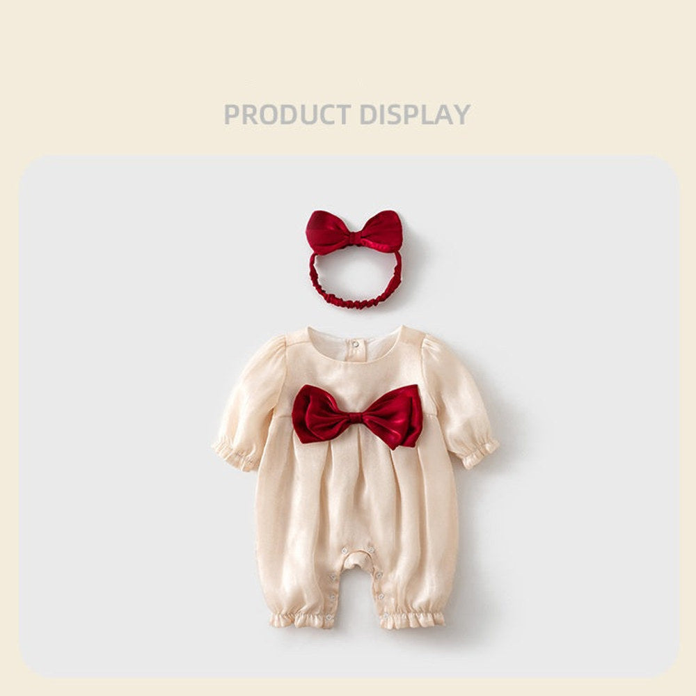MyKids-USA® Autumn Arrival Baby Girls Long Sleeves Cute Butterfly-bows Pattern Rompers