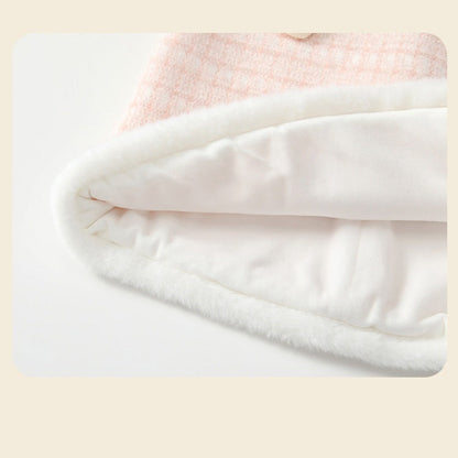 MyKids-USA® Autumn Arrival Baby Girls Thick Sleeveless Cute Hearts and Plaid Pattern Dress with Hat