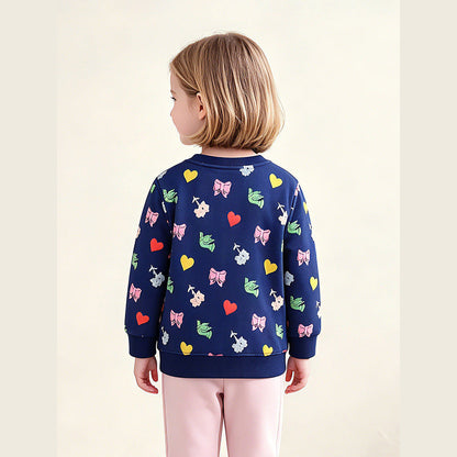 MyKids-USA® Autumn Arrival Kids Girls Geometric Pattern Crew Neck Long Sleeves Sweatshirt
