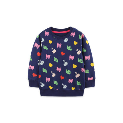 MyKids-USA® Autumn Arrival Kids Girls Geometric Pattern Crew Neck Long Sleeves Sweatshirt