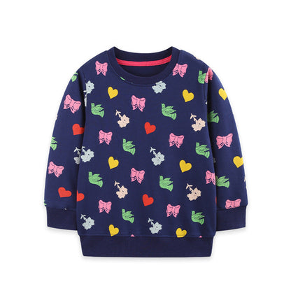 MyKids-USA® Autumn Arrival Kids Girls Geometric Pattern Crew Neck Long Sleeves Sweatshirt