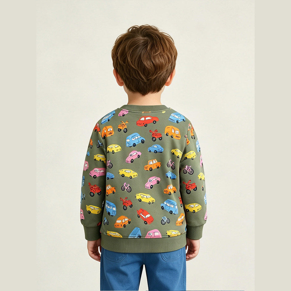 MyKids-USA® Autumn Arrival Kids Boys Cartoon Pattern Crew Neck Long Sleeves Sweatshirt