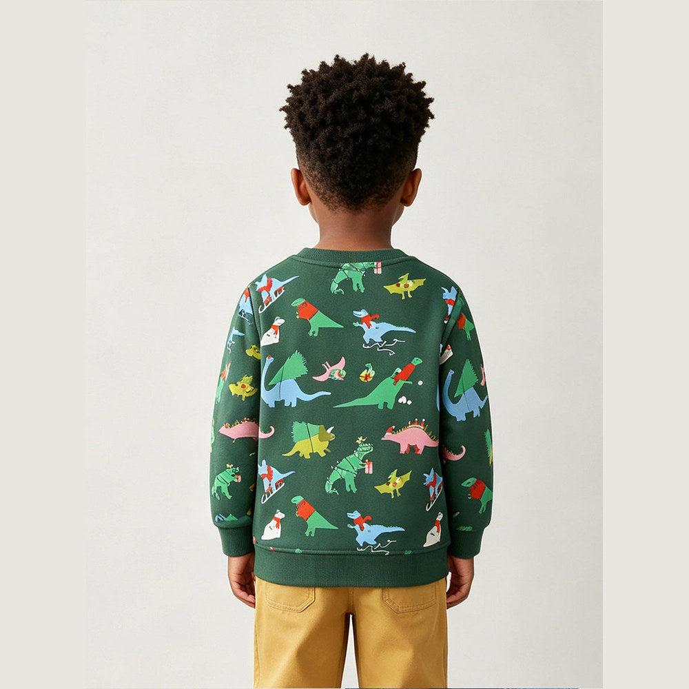 MyKids-USA® Autumn Arrival Kids Boys Cartoon Pattern Crew Neck Long Sleeves Sweatshirt