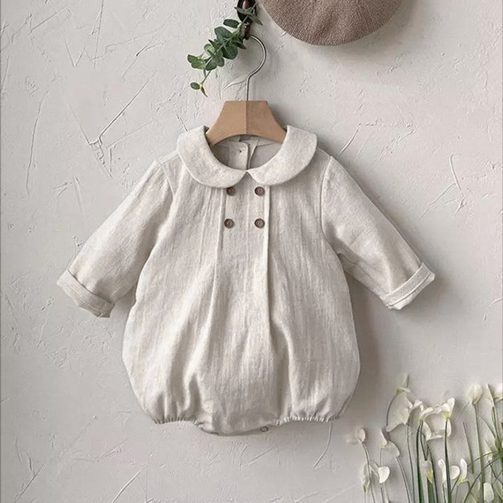 MyKids-USA® Autumn Arrival Solid Color Baby Kids Long Sleeves Preppy Bodysuit