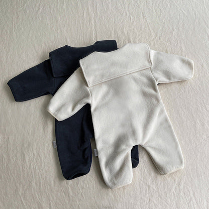 MyKids-USA® Autumn Hot Selling Baby Unisex Solid Color Long Sleeves Fluffy Romper