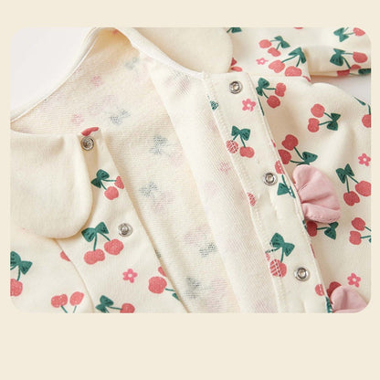 MyKids-USA® Autumn Arrival Baby Girls Long Sleeves Cute Cherry Pattern Rompers