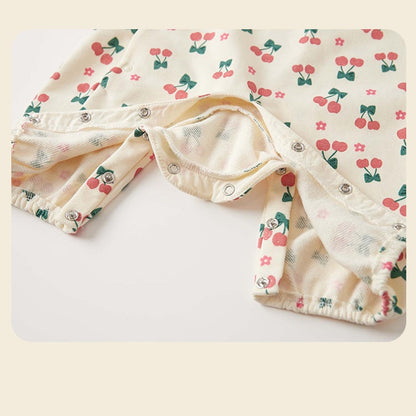 MyKids-USA® Autumn Arrival Baby Girls Long Sleeves Cute Cherry Pattern Rompers