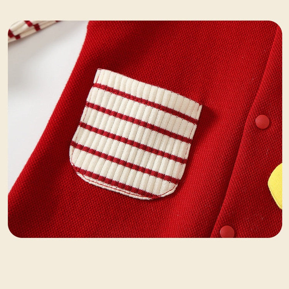 MyKids-USA® Autumn Arrival Baby Long Sleeves Cute Cartoon and Striped Pattern Rompers