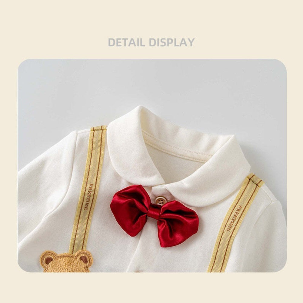 MyKids-USA® Autumn Arrival Baby Boys Long Sleeves Cute Cartoon Pattern Color Patchwork Rompers