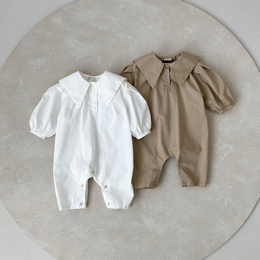MyKids-USA® Baby Unisex Solid Color Long Sleeves Romper