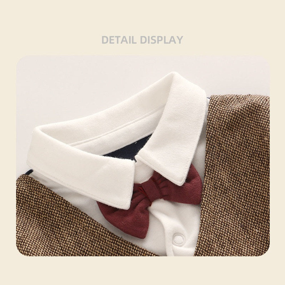 MyKids-USA® Autumn Arrival Baby Boys Long Sleeves Cute Color Patchwork Rompers