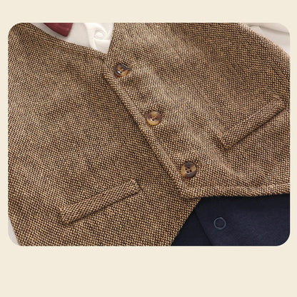 MyKids-USA® Autumn Arrival Baby Boys Long Sleeves Cute Color Patchwork Rompers