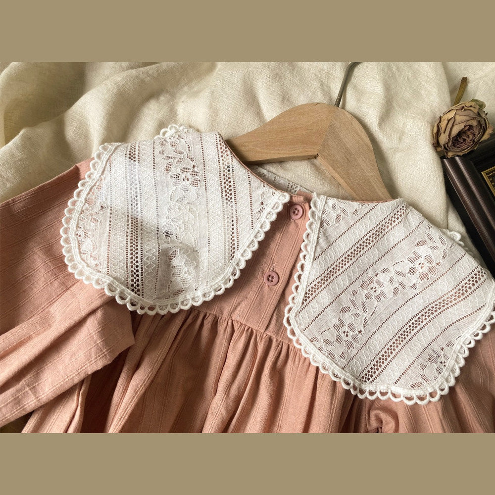 MyKids-USA® Autumn Arrival Flowers Pattern Lace Trim Baby Kids Girls Princess Long Sleeves Bodysuit