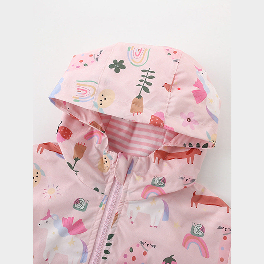 MyKids-USA® Autumn Arrival Girls’ Cartoon Pattern Zip-up Coat