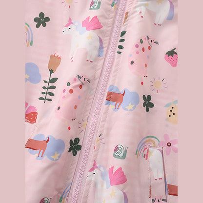MyKids-USA® Autumn Arrival Girls’ Cartoon Pattern Zip-up Coat