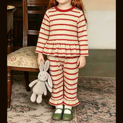 MyKids-USA® Spring and Autumn Baby Kids Girls Long Sleeves Striped Pattern Top and Pants Clothing Set