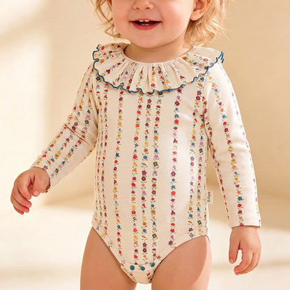 MyKids-USA® Autumn Arrival Baby Kids Girls Princess Long Sleeves Flowers Pattern Bodysuit