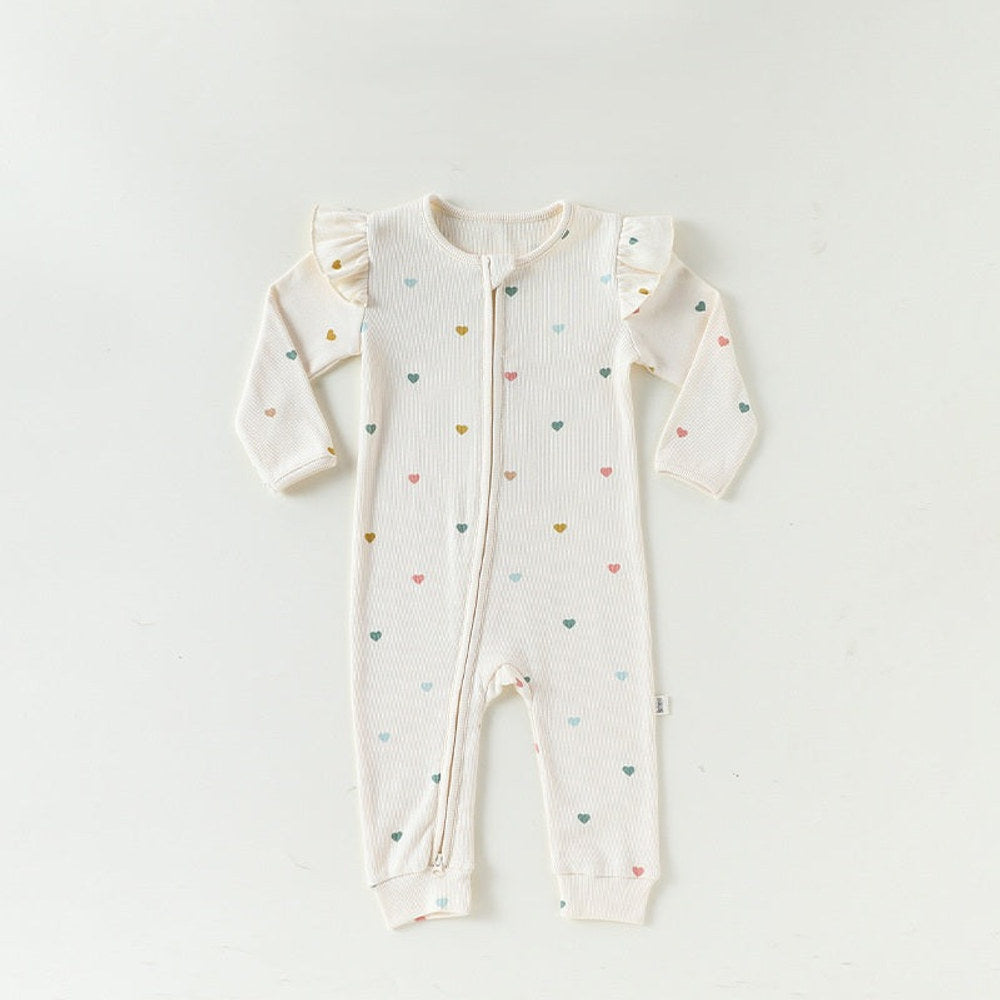 MyKids-USA® Autumn Hot Selling Baby Unisex Hearts Pattern Long Sleeves Romper