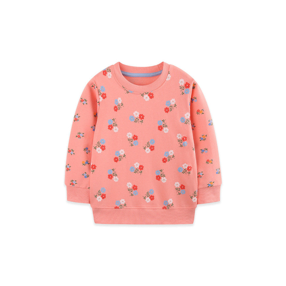 MyKids-USA® Autumn Arrival Kids Girls Flowers Pattern Crew Neck Long Sleeves Sweatshirt