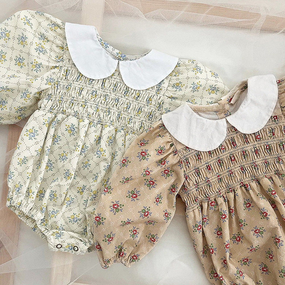 MyKids-USA® Autumn Arrival Baby Kids Girls Princess Long Sleeves Flowers Printed Bodysuit