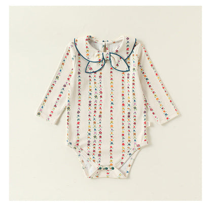 MyKids-USA® Autumn Arrival Baby Kids Girls Princess Long Sleeves Flowers Pattern Bodysuit