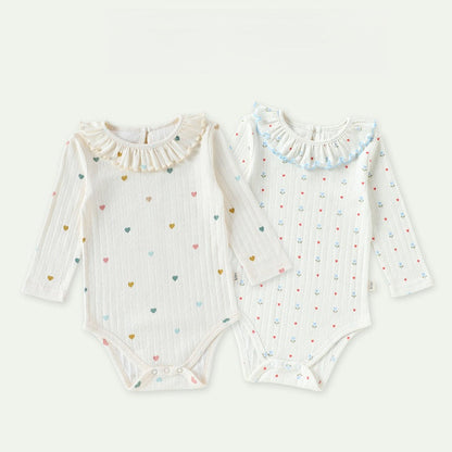 MyKids-USA® Autumn Arrival Baby Kids Girls Princess Long Sleeves Hearts Pattern Bodysuit