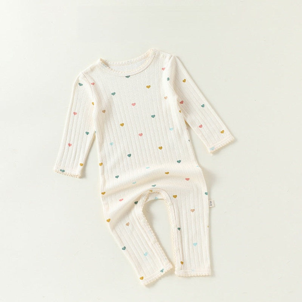 MyKids-USA® Autumn Arrival Baby Kids Unisex Long Sleeves Hearts Pattern Rompers